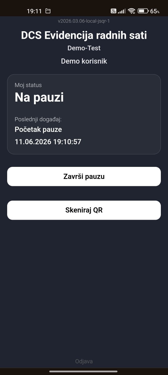 Evidencija pauze zaposlenog u mobilnoj aplikaciji